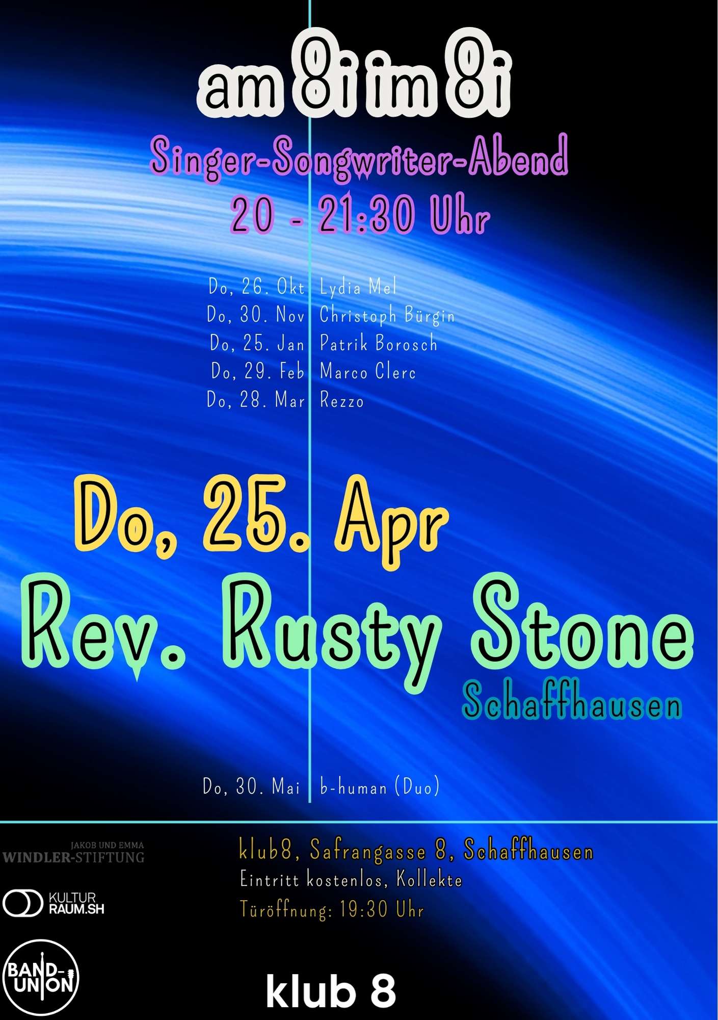 «am 8i im 8i» mit Reverend Rusty Stone