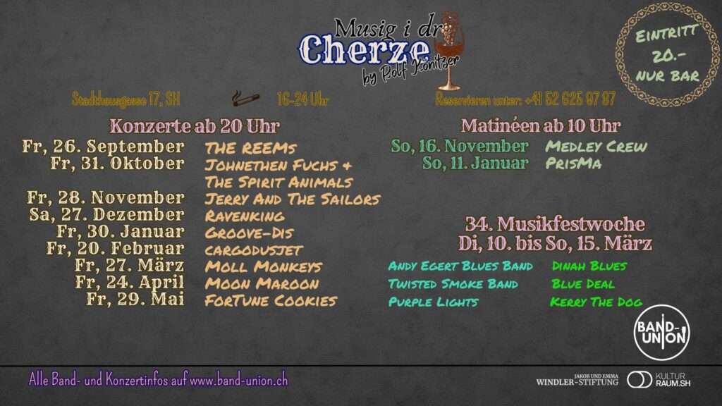 «Musig i dr Cherze» startet rockig in die neue Saison