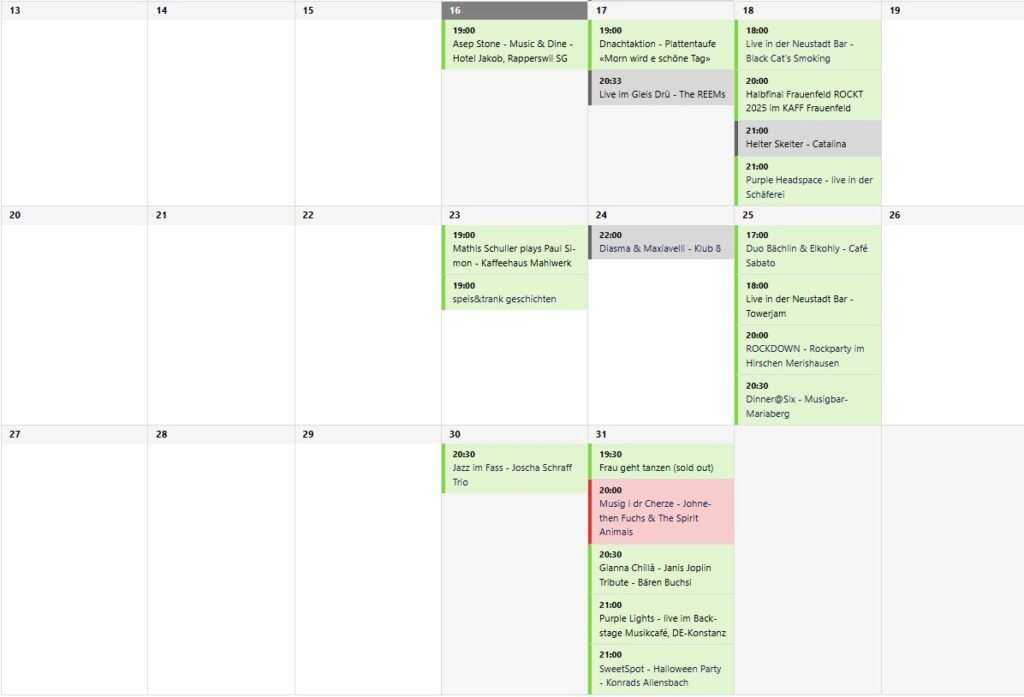 Ein Blick in die Agenda lohnt sich